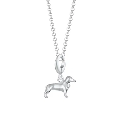 LILY CHARMED WOMEN'S STERLING SILVER SAUSAGE DOG CHARM NECKLACE