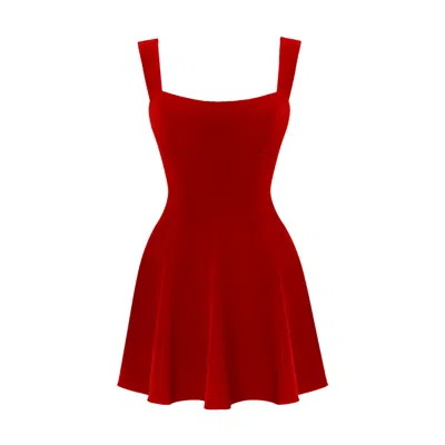 LILY PHELLERA WOMEN'S OMAHYRA MINI SUMMER DRESS IN SCARLET RED