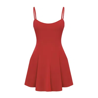 LILY PHELLERA WOMEN'S ROSE GOLD NORA STRAP MINI DRESS WITH OPEN BACK IN CORAL