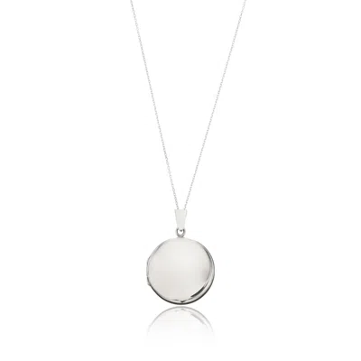 LILY & ROO WOMEN'S STERLING SILVER LARGE ROUND LOCKET NECKLACE