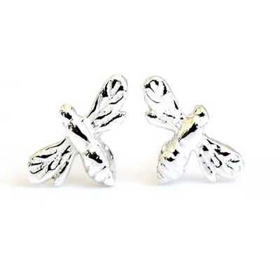 LIME TREE DESIGN WOMEN'S MINI BEE STUD EARRINGS STERLING SILVER