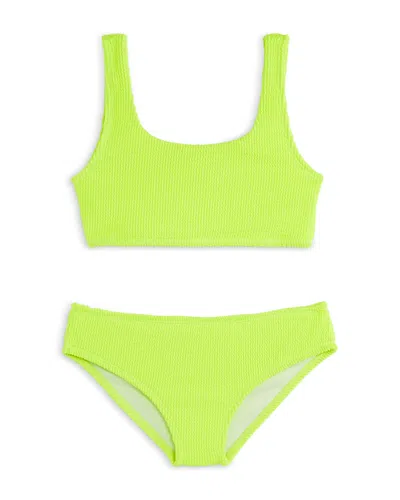 LIMEAPPLE GIRLS' FAY CRINKLE SQUARE NECK TWO PIECE SWIMSUIT - LITTLE KID, BIG KID