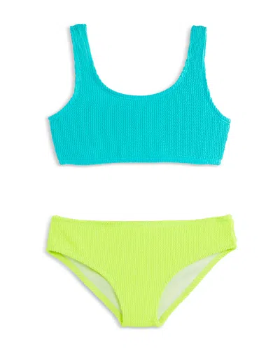 LIMEAPPLE GIRLS' IZY CRINKLE TIE FRONT TWO PIECE SWIMSUIT - LITTLE KID, BIG KID