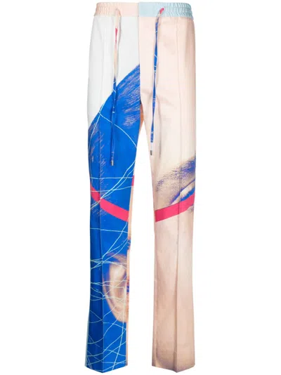 LIMITATO PAINTERLY-PRINT STRAIGHT-LEG TROUSERS