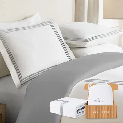 LINCOVE LUXURY DUVET COVER SET LATINA COLLECTION- 100% ULTRA SOFT COTTON SATEEN