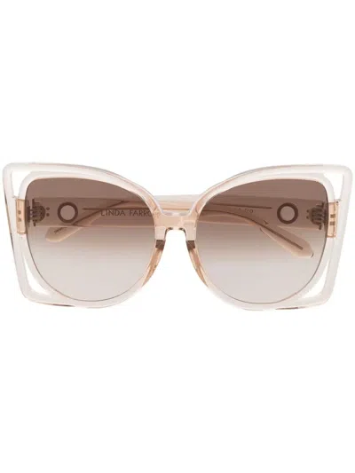 LINDA FARROW CAT-EYE FRAME SUNGLASSES