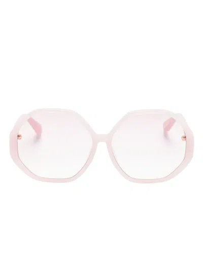 LINDA FARROW PALOMA GEOMETRIC-FRAME SUNGLASSES