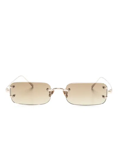 LINDA FARROW TAYLOR RECTANGLE-FRAME SUNGLASSES