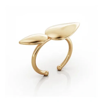 LINDA FIORE WOMEN'S LOTUS RING, LARGE LEAVES, GOLD VERMEIL