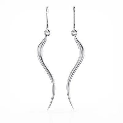 LINDA FIORE WOMEN'S SWIRL EARRINGS SILVER