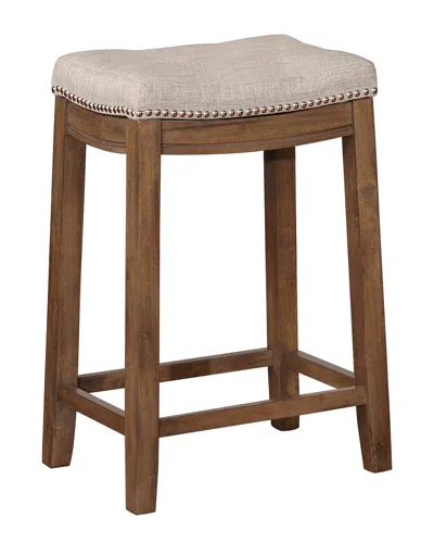 LINON FURNITURE LINON CLARIDGE RUSTIC BACKLESS BAR STOOL