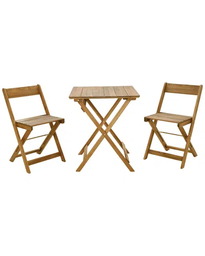 LINON FURNITURE LINON GRAYSON BROWN THREEPC SQUARE TABLE SET