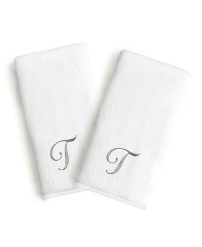 LINUM HOME LINUM FONT MONOGRAMMED LUXURY 100% TURKISH COTTON NOVELTY 2-PC HAND TOWELS, 16" X 30"