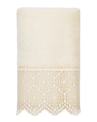 LINUM HOME TEXTILES LINUM HOME TEXTILES 100% TURKISH COTTON ARIAN CREAM LACE EMBELLISHED HAND TOWEL
