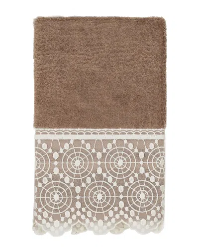 LINUM HOME TEXTILES LINUM HOME TEXTILES 100% TURKISH COTTON ARIAN CREAM LACE EMBELLISHED HAND TOWEL