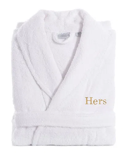 LINUM HOME TEXTILES LINUM HOME TEXTILES EMBROIDERED HERS TERRY BATHROBE