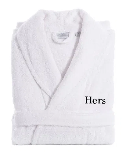 LINUM HOME TEXTILES LINUM HOME TEXTILES EMBROIDERED HERS TERRY BATHROBE