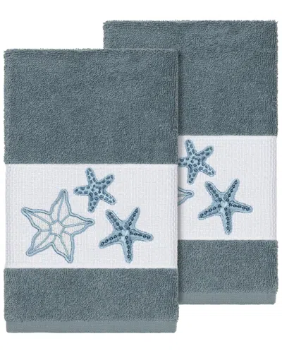 LINUM HOME TEXTILES LINUM HOME TEXTILES LYDIA TURKISH COTTON 2PC EMBELLISHED HAND TOWEL SET