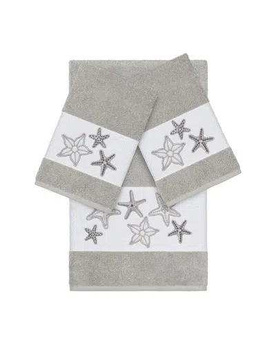 LINUM HOME TEXTILES LINUM HOME TEXTILES LYDIA TURKISH COTTON 3PC EMBELLISHED TOWEL SET