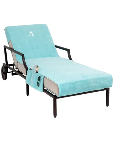 LINUM HOME TEXTILES LINUM HOME TEXTILES MONOGRAMMED CHAISE LOUNGE COVER WITH POCKETS, (A-Z)