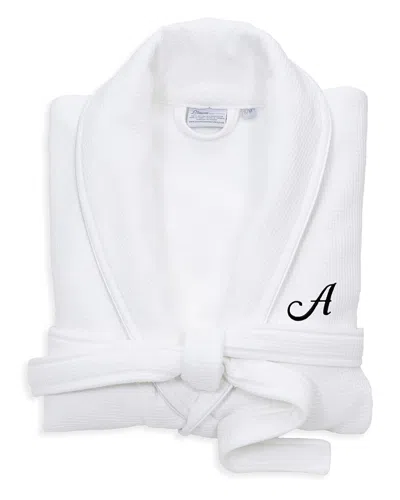 LINUM HOME TEXTILES LINUM HOME TEXTILES MONOGRAMMED WAFFLE LARGE/X-LARGE TERRY BATHROBE, (A-Z)