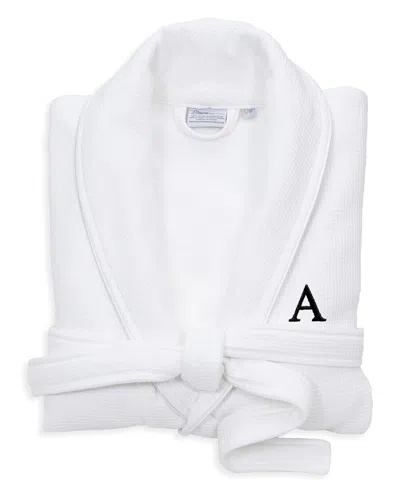 LINUM HOME TEXTILES LINUM HOME TEXTILES MONOGRAMMED WAFFLE SMALL/MEDIUM TERRY BATHROBE, (A-Z)
