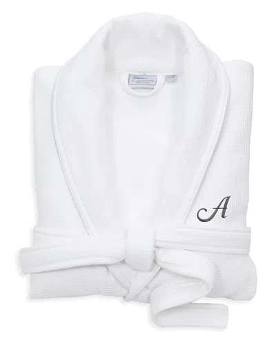 LINUM HOME TEXTILES LINUM HOME TEXTILES MONOGRAMMED WAFFLE SMALL/MEDIUM TERRY BATHROBE, (A-Z)
