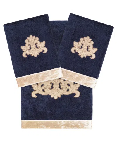 LINUM HOME TURKISH COTTON MAY EMBELLISHED 3-PC. BATH TOWEL SET