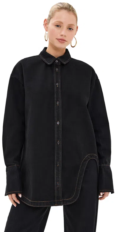 LIONESS OFF DUTY DENIM SHIRT ONYX DENIM