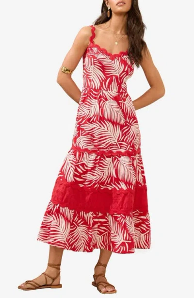 LIPSY LIPSY PALM PRINT TIERED MAXI SUNDRESS