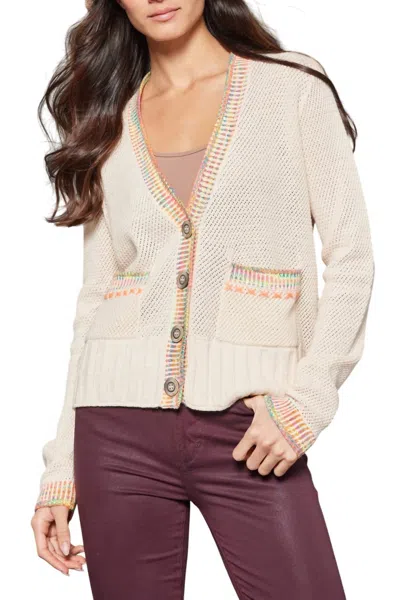 LISA TODD DOUBLE TRACK CARDIGAN IN SHEEPSKIN/VELLUM