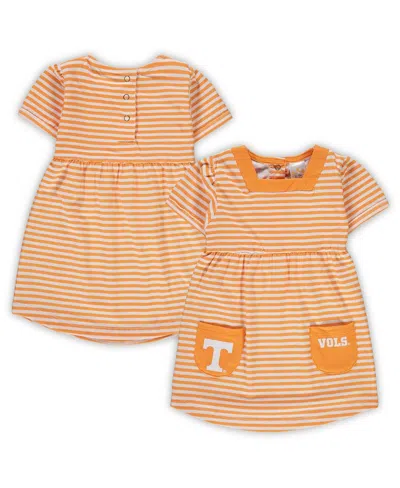 LITTLE KING APPAREL GIRL'S TODDLER TENNESSEE ORANGE TENNESSEE VOLUNTEERS STRIPED DRESS WITH POCKETS