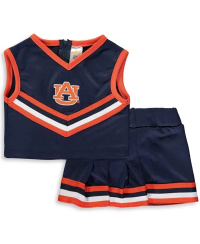 LITTLE KING APPAREL GIRLS TODDLER NAVY AUBURN TIGERS TWO-PIECE CHEER SET