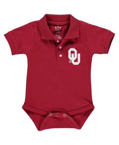 LITTLE KING APPAREL INFANT BOYS AND GIRLS CRIMSON OKLAHOMA SOONERS POLO BODYSUIT
