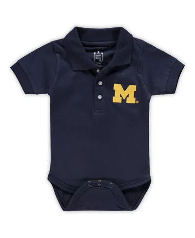 LITTLE KING APPAREL INFANT BOYS AND GIRLS NAVY MICHIGAN WOLVERINES POLO BODYSUIT