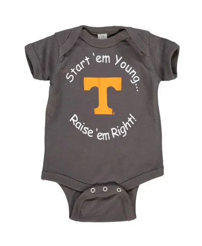 LITTLE KING APPAREL NEWBORN AND INFANT BOYS AND GIRLS CHARCOAL TENNESSEE VOLUNTEERS START 'EM YOUNG BODYSUIT