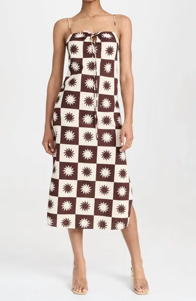 LITTLE LIES SUN PRINT DRESS IN COCO