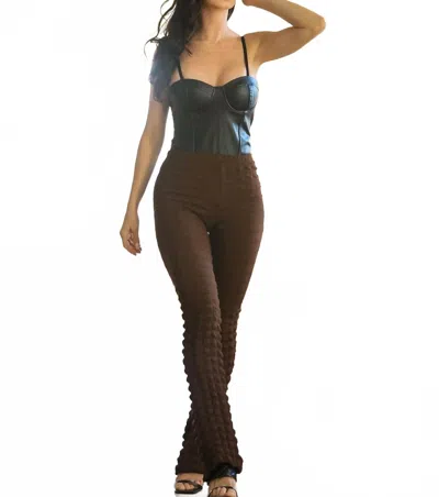 LITTLE SECRET OF MINE LOVE STRUCK POPCORN BUBBLE TROUSERS IN CACAO