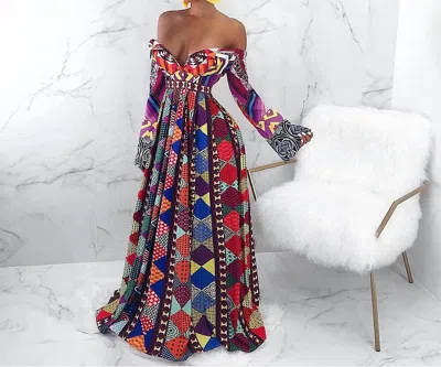 LITTLE SECRET OF MINE SOLEIL BRILLIANT MAXI DRESS IN MULTI
