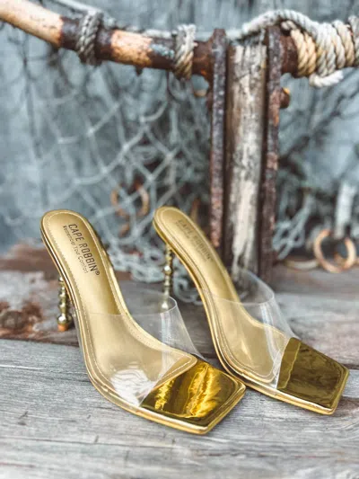 LITTLE SECRET OF MINE WOMEN'S PATENT LEATHER HEELS IN GOLD