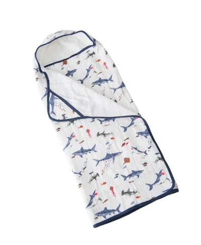LITTLE UNICORN BABY BOYS ANIMAL PRINT MUSLIN AND TERRY HOODED TOWEL