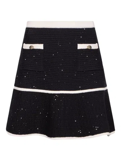 LIU •JO SEQUIN-EMBELLISHED RUFFLED SKIRT
