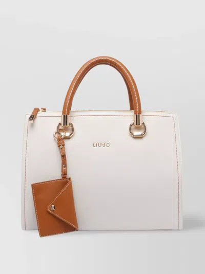 LIU •JO CREAM WHITE CROSS-BODY BAG GOLD-TONE HARDWARE