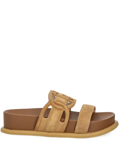 LIU •JO DOUBLE-STRAP SLIDE SANDALS