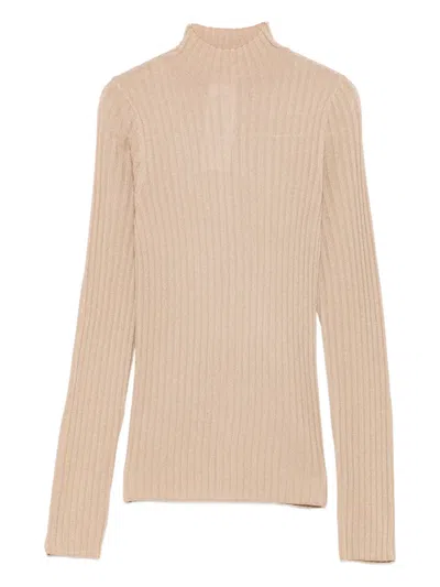 LIU •JO RIBBED HIGH-NECK TOP