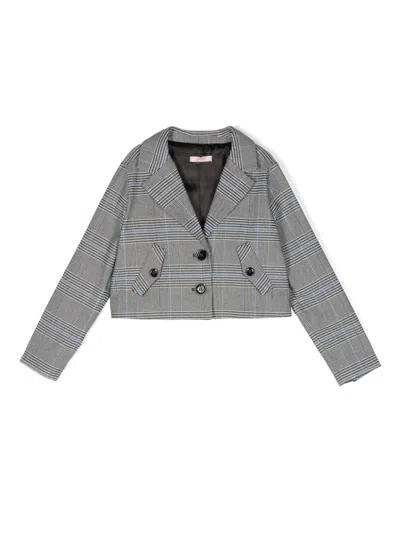 LIU •JO TARTAN-PATTERN BLAZER