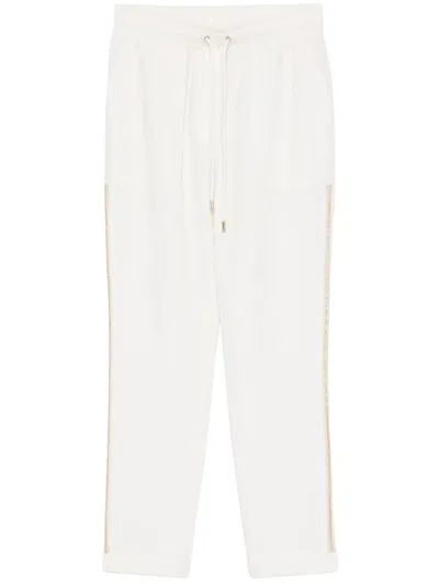 LIU •JO LIU JO WHITE PANTS WITH SIDE STRIPES