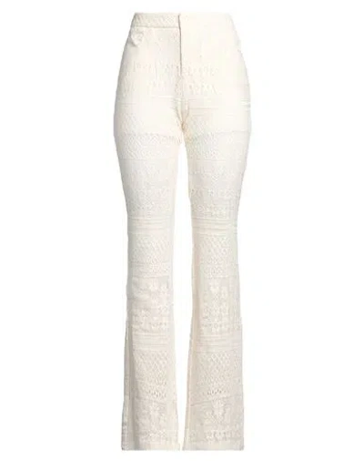 LIU •JO LIU •JO WOMAN PANTS CREAM SIZE 8 COTTON, POLYAMIDE, ELASTANE
