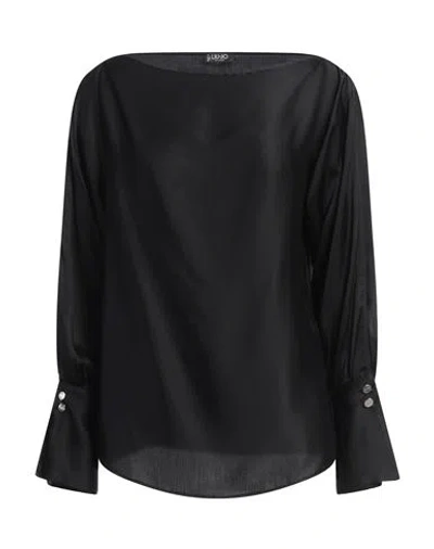 LIU •JO LIU •JO WOMAN TOP BLACK SIZE 10 VISCOSE