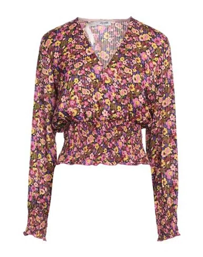 LIU •JO LIU •JO WOMAN TOP FUCHSIA SIZE 6 VISCOSE, METALLIC POLYESTER